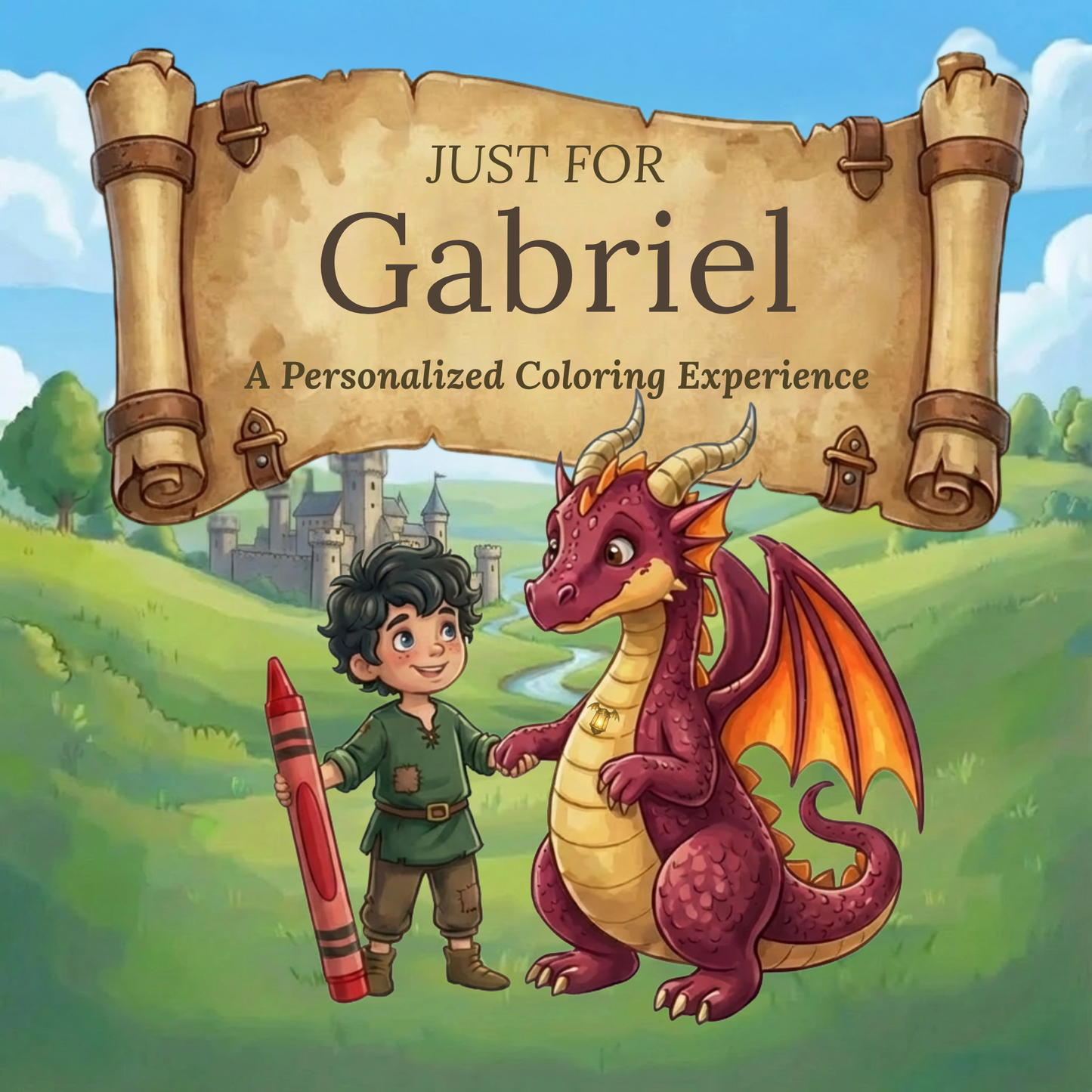 Gabriel Personalized Coloring Book | Ages 4-8 | L.K. Bunting