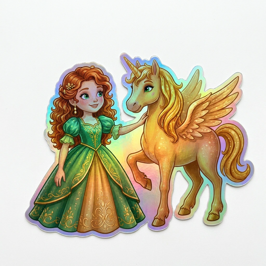Genesis Unicorn Holographic Sticker (3.71” x 3”) for Kids