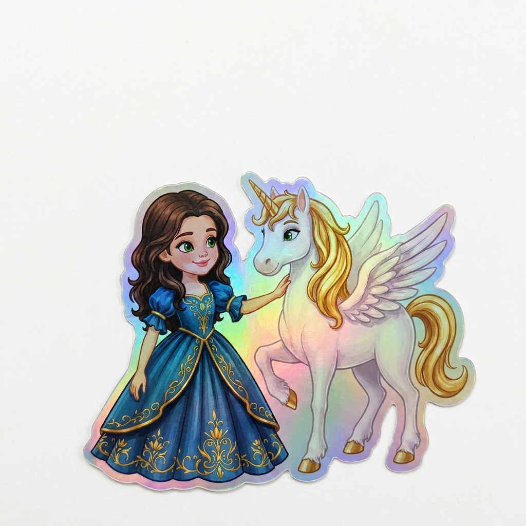 Georgia Unicorn Holographic Sticker (3.71” x 3”) for Kids