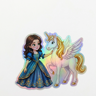 Georgia Unicorn Holographic Sticker (3.71” x 3”) for Kids