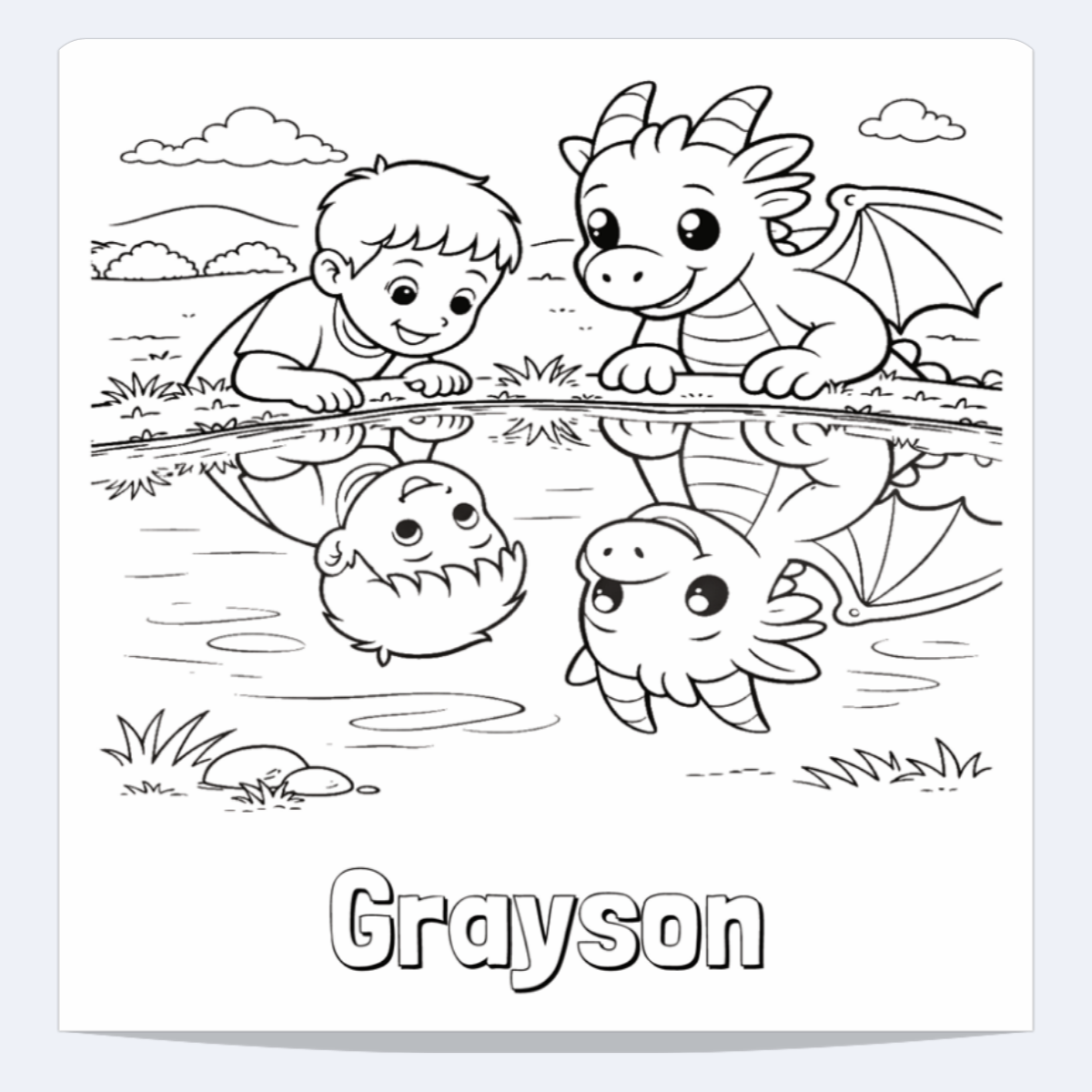 Grayson Personalized Coloring Book | Ages 4-8 | L.K. Bunting