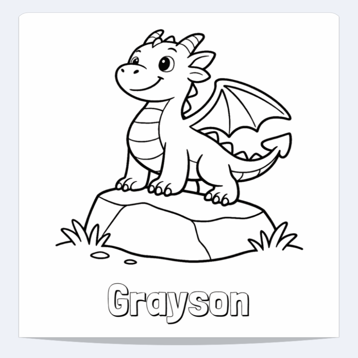 Grayson Personalized Coloring Book | Ages 4-8 | L.K. Bunting