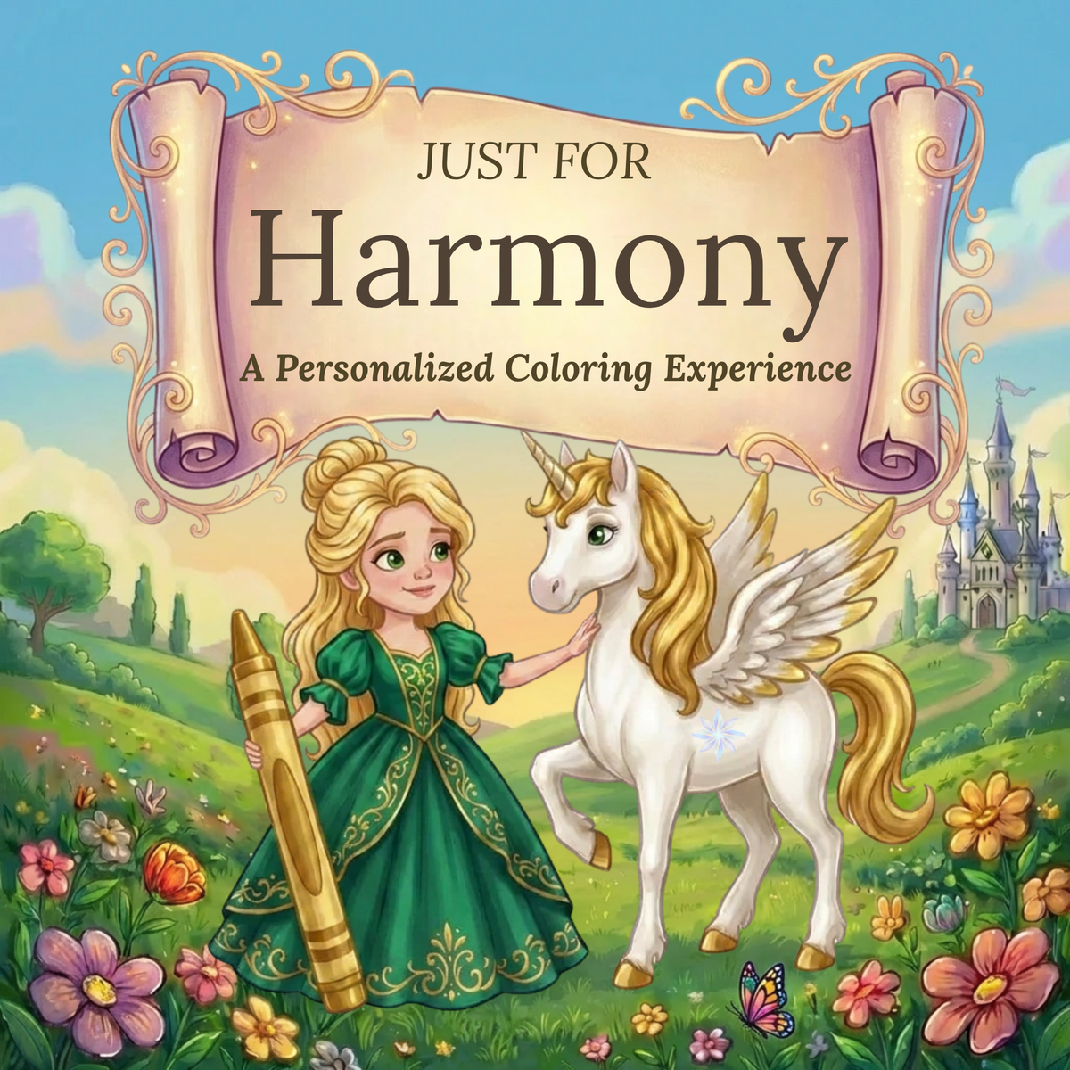 Harmony Personalized Coloring Book | Ages 4-8 | L.K. Bunting