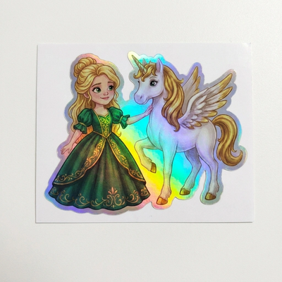 Harmony Unicorn Holographic Sticker (3.71” x 3”) for Kids