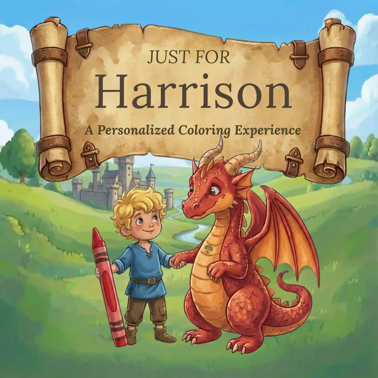Harrison Personalized Coloring Book | Ages 4-8 | L.K. Bunting