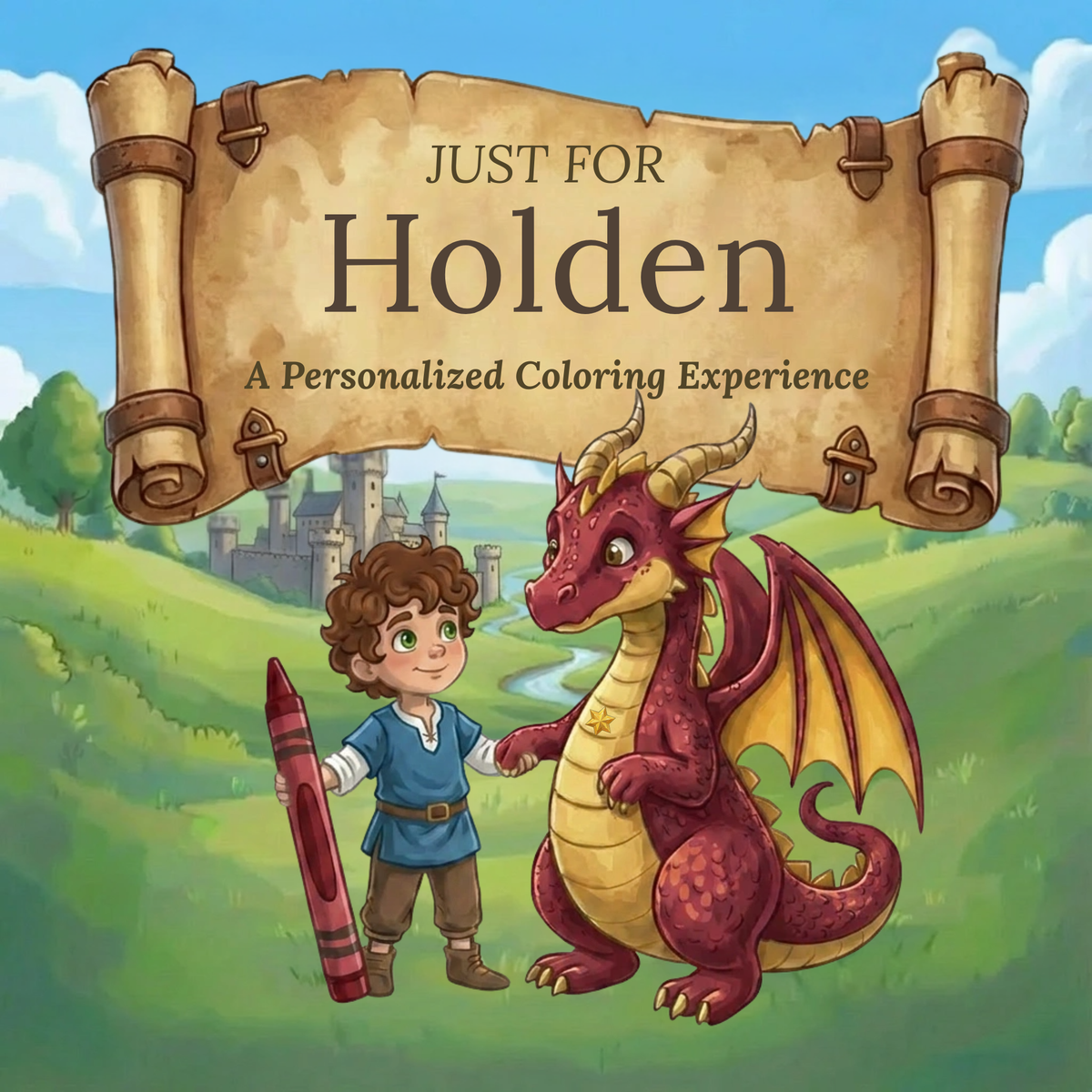 Holden Personalized Coloring Book | Ages 4-8 | L.K. Bunting