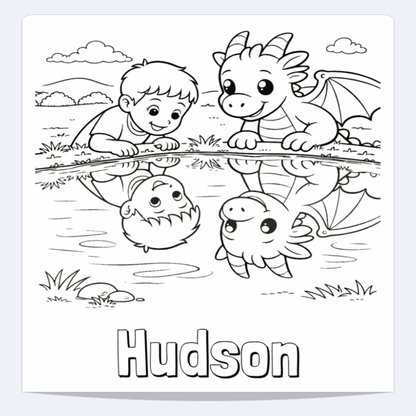 Hudson Personalized Coloring Book | Ages 4-8 | L.K. Bunting