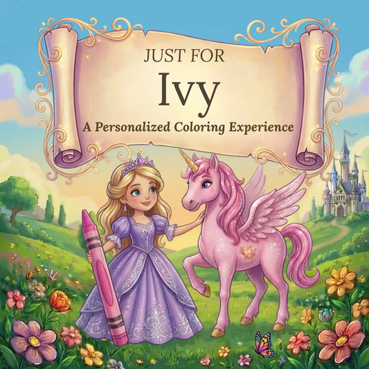 Ivy Personalized Coloring Book | Ages 4-8 | L.K. Bunting