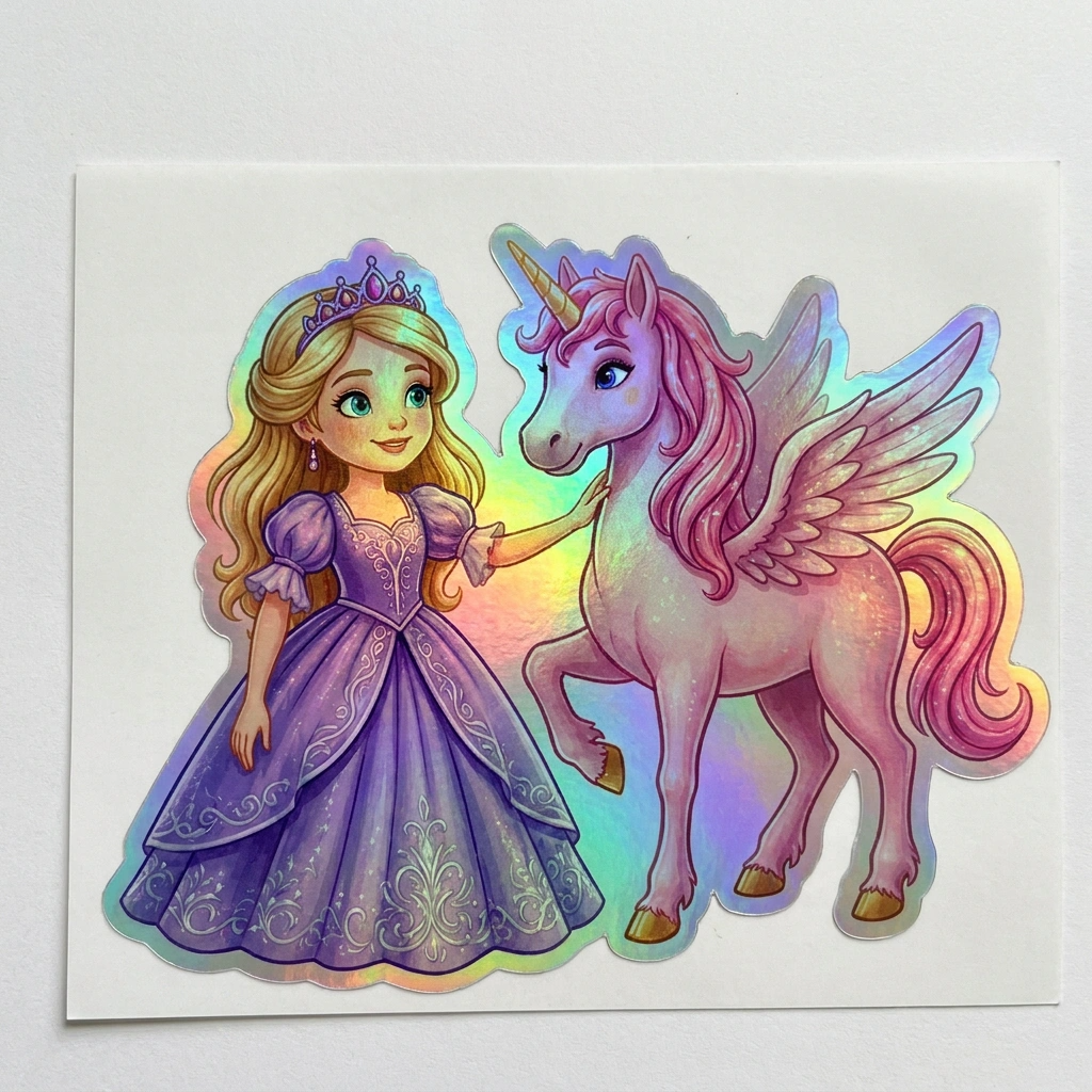 Ivy Unicorn Holographic Sticker (3.71” x 3”) for Kids