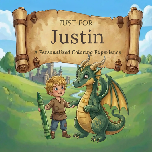 Justin Personalized Coloring Book | Ages 4-8 | L.K. Bunting