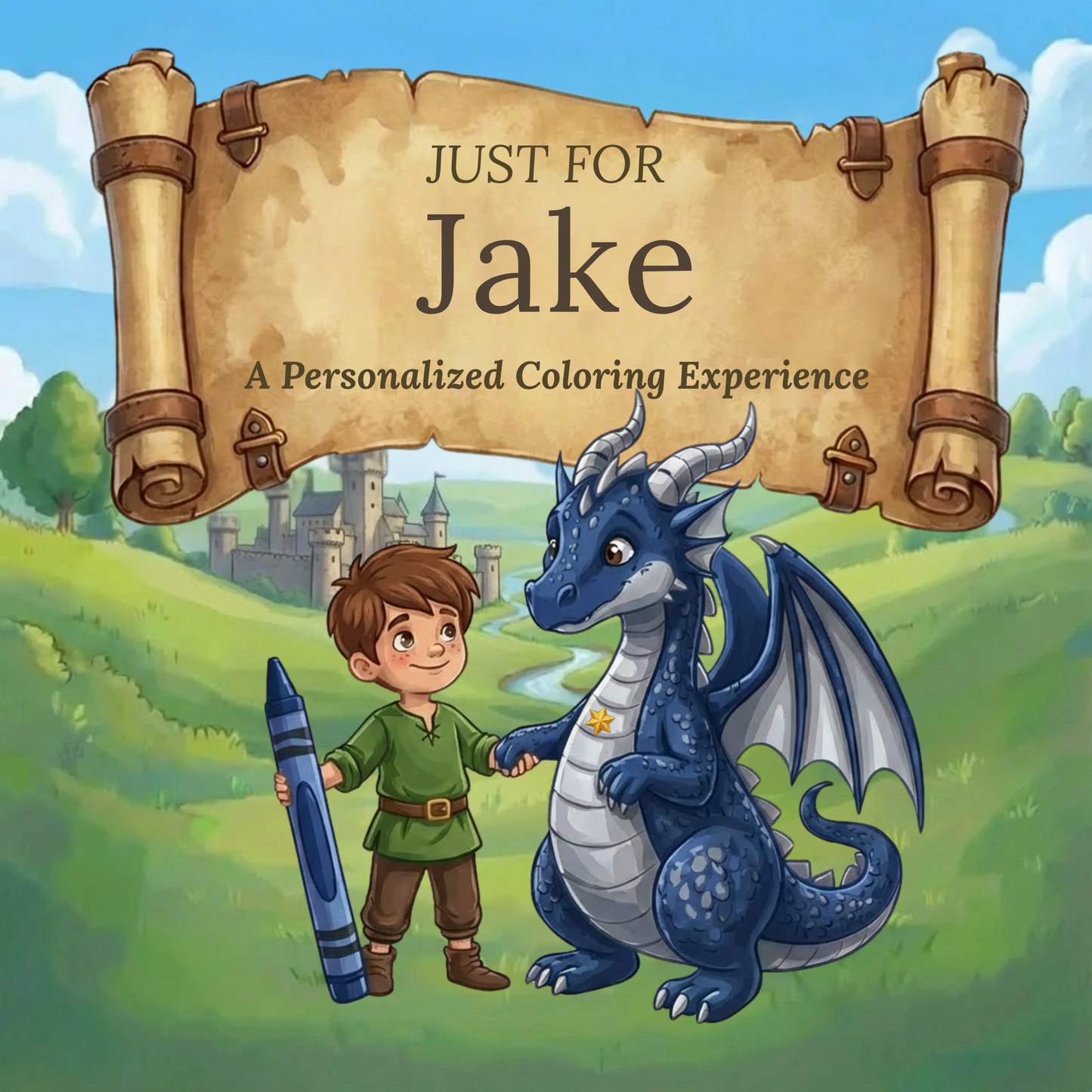 Jake Personalized Coloring Book | Ages 4-8 | L.K. Bunting