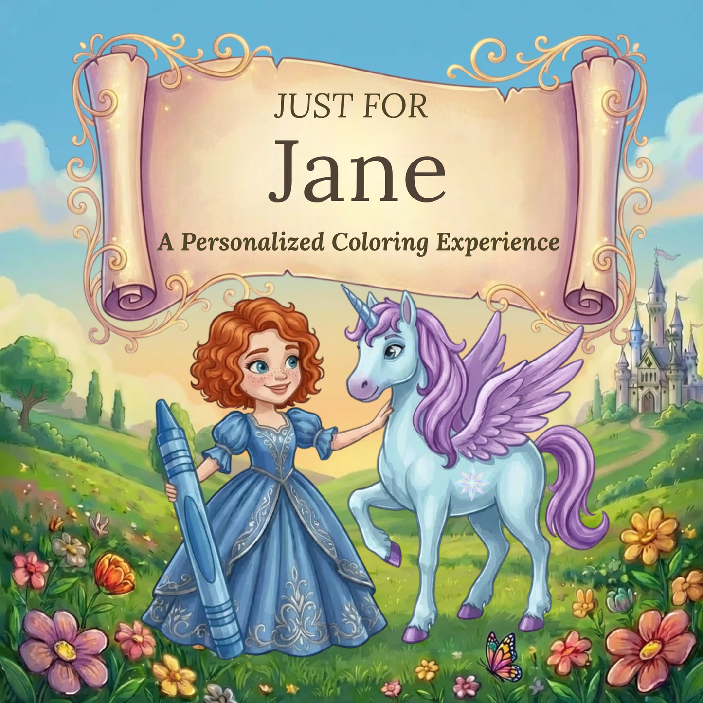 Jane Personalized Coloring Book | Ages 4-8 | L.K. Bunting