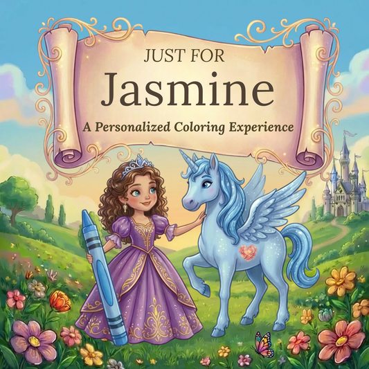 Jasmine Personalized Coloring Book | Ages 4-8 | L.K. Bunting