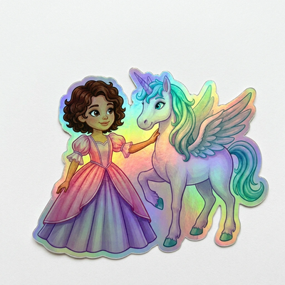 Jayceigh Unicorn Holographic Sticker (3.71” x 3”) for Kids
