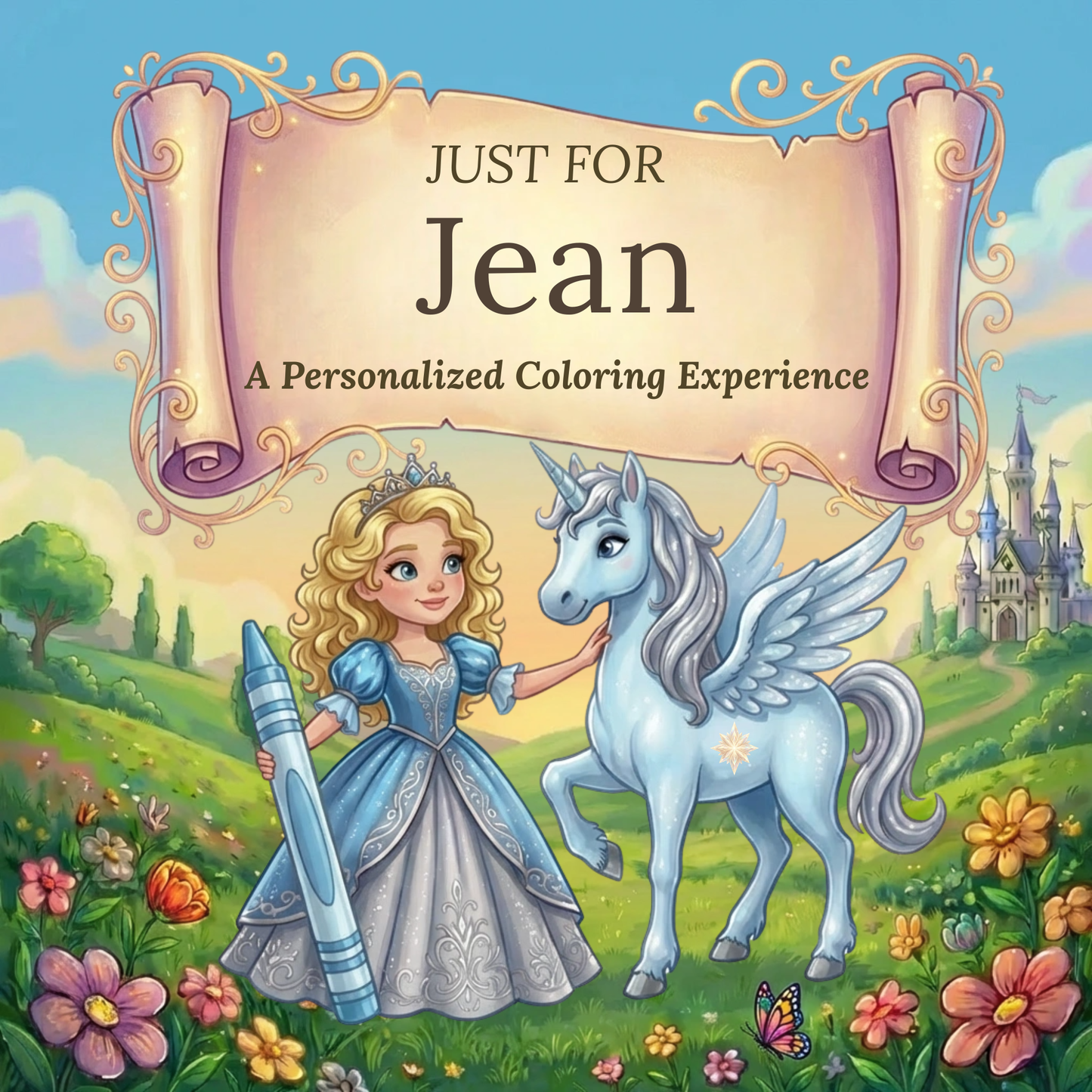 Jean Personalized Coloring Book | Ages 4-8 | L.K. Bunting