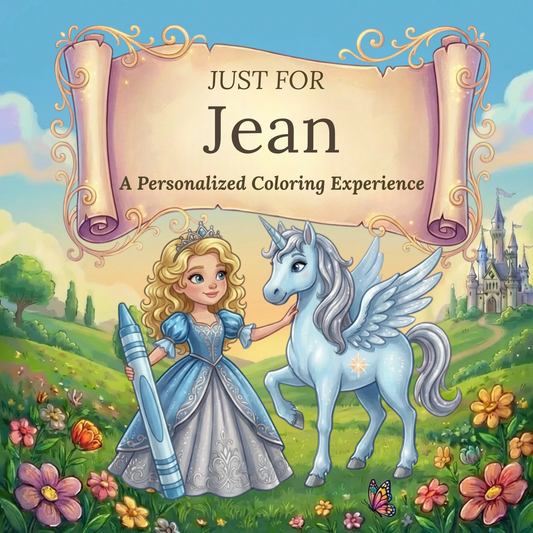 Jean Personalized Coloring Book | Ages 4-8 | L.K. Bunting
