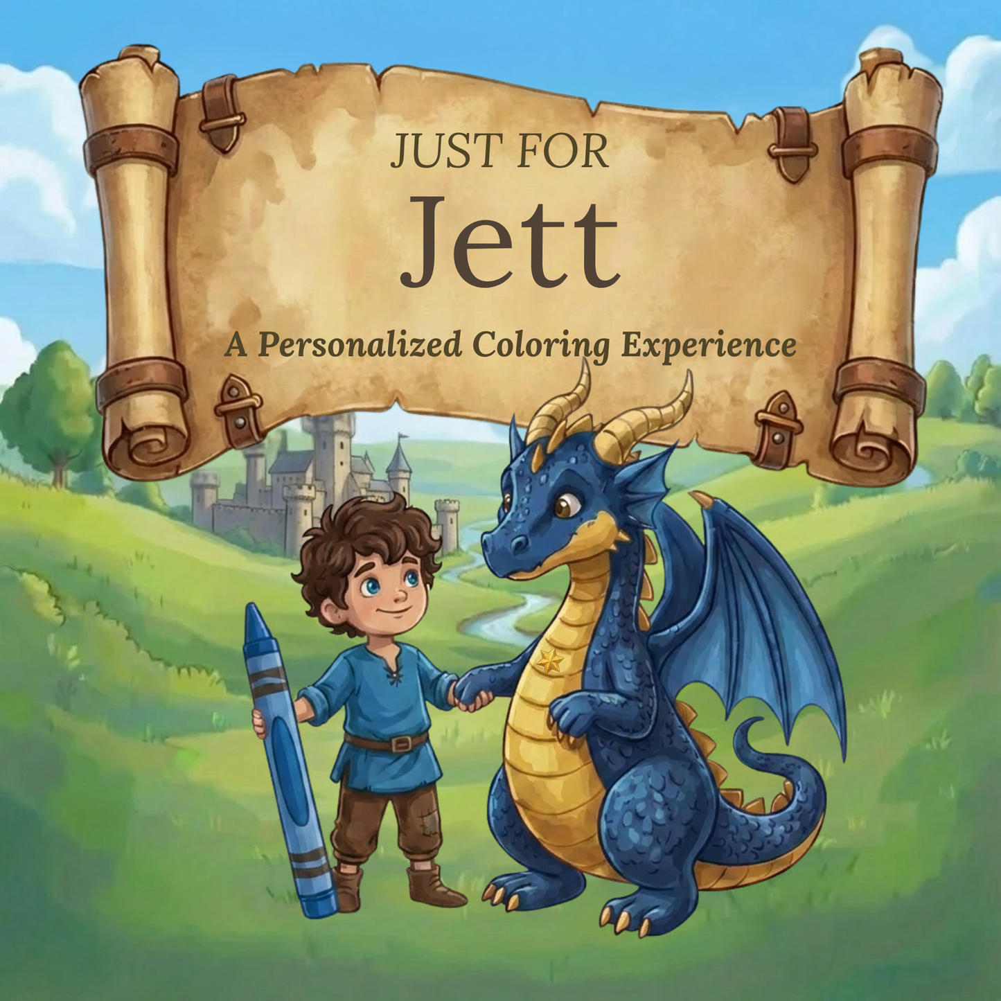 Jett Personalized Coloring Book | Ages 4-8 | L.K. Bunting