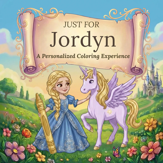 Jordyn Personalized Coloring Book | Ages 4-8 | L.K. Bunting