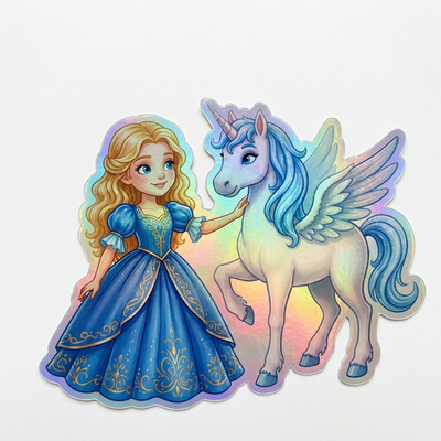 Juliana Unicorn Holographic Sticker (3.71” x 3”) for Kids