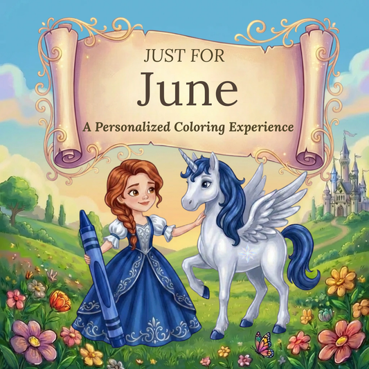 June Personalized Coloring Book | Ages 4-8 | L.K. Bunting