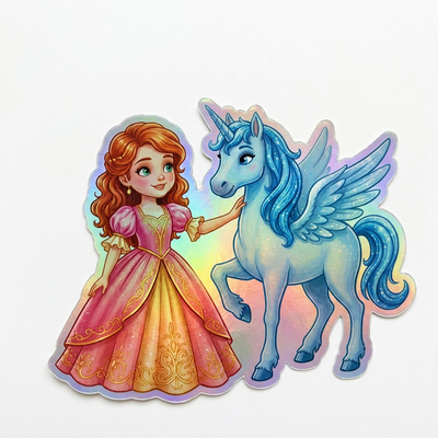 Juniper Unicorn Holographic Sticker (3.71” x 3”) for Kids