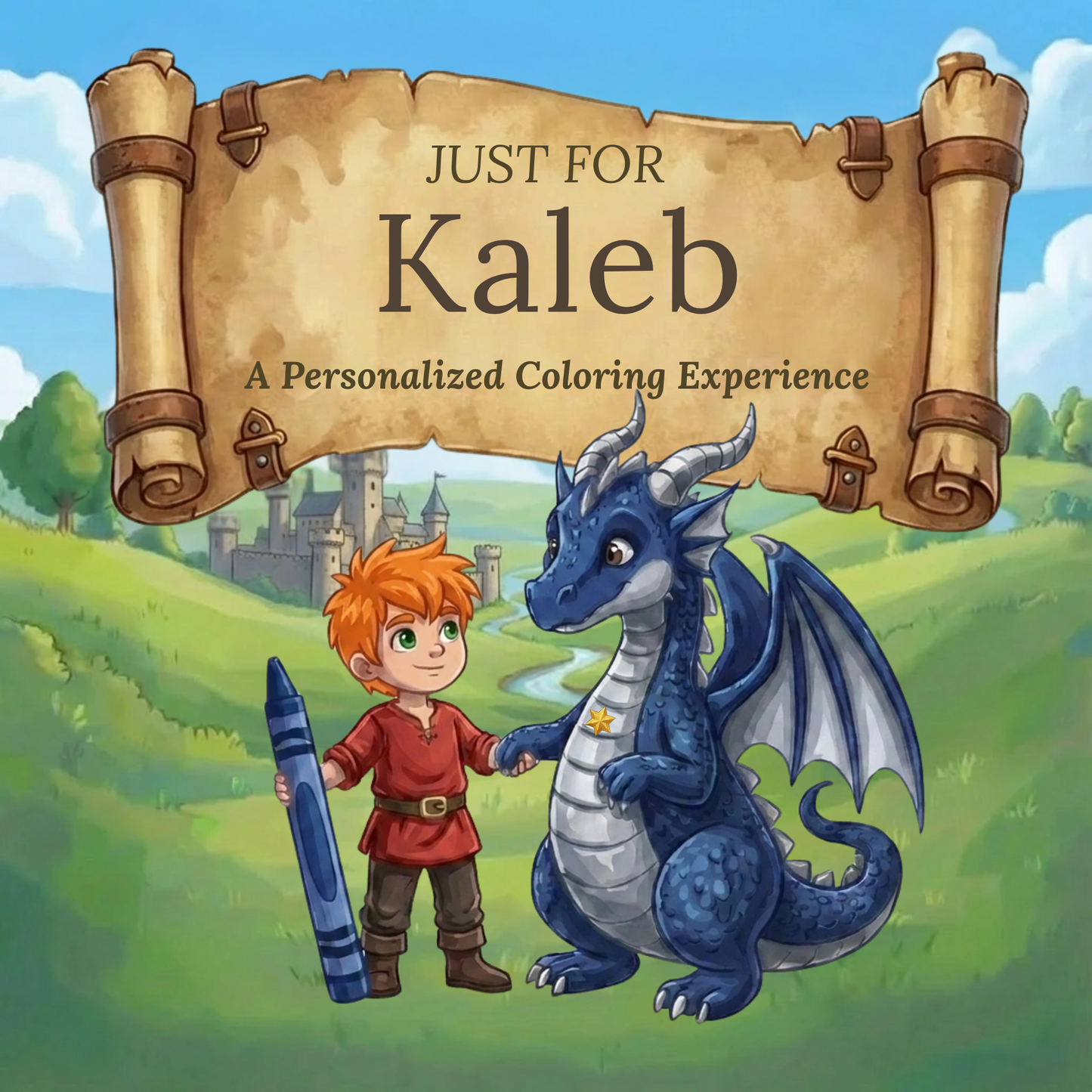 Kaleb Personalized Coloring Book | Ages 4-8 | L.K. Bunting