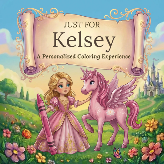 Kelsey Personalized Coloring Book | Ages 4-8 | L.K. Bunting