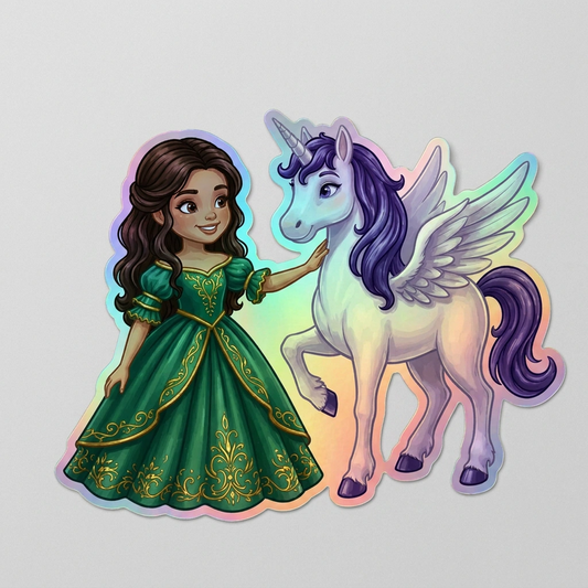 Kennedy Unicorn Holographic Sticker (3.71” x 3”) for Kids
