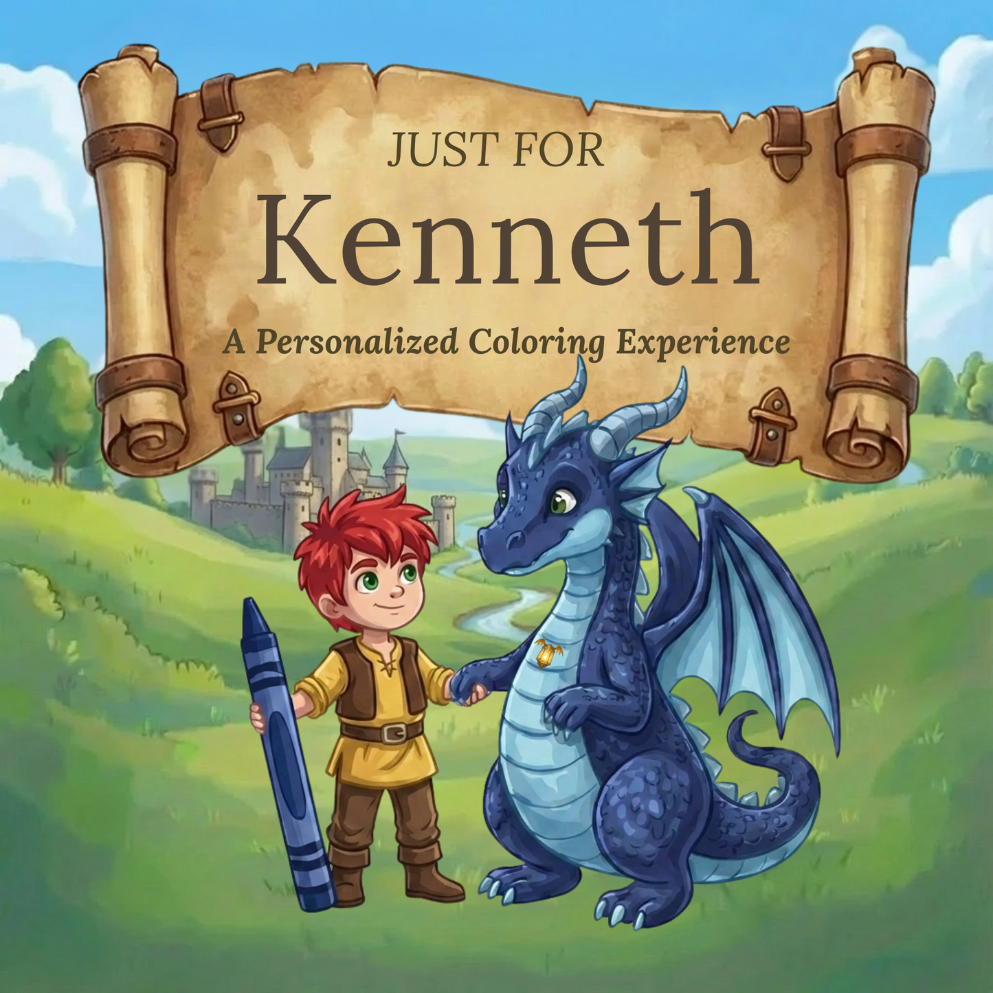 Kenneth Personalized Coloring Book | Ages 4-8 | L.K. Bunting