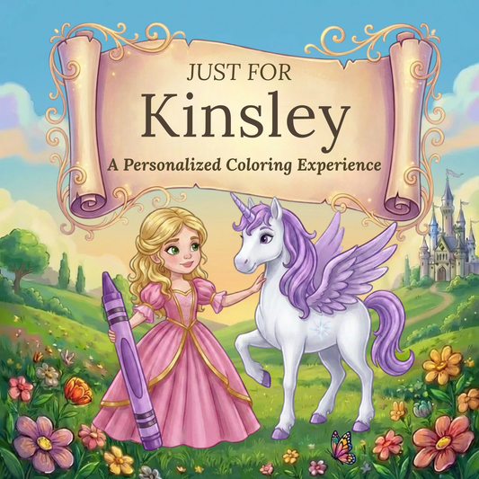 Kinsley Personalized Coloring Book | Ages 4-8 | L.K. Bunting