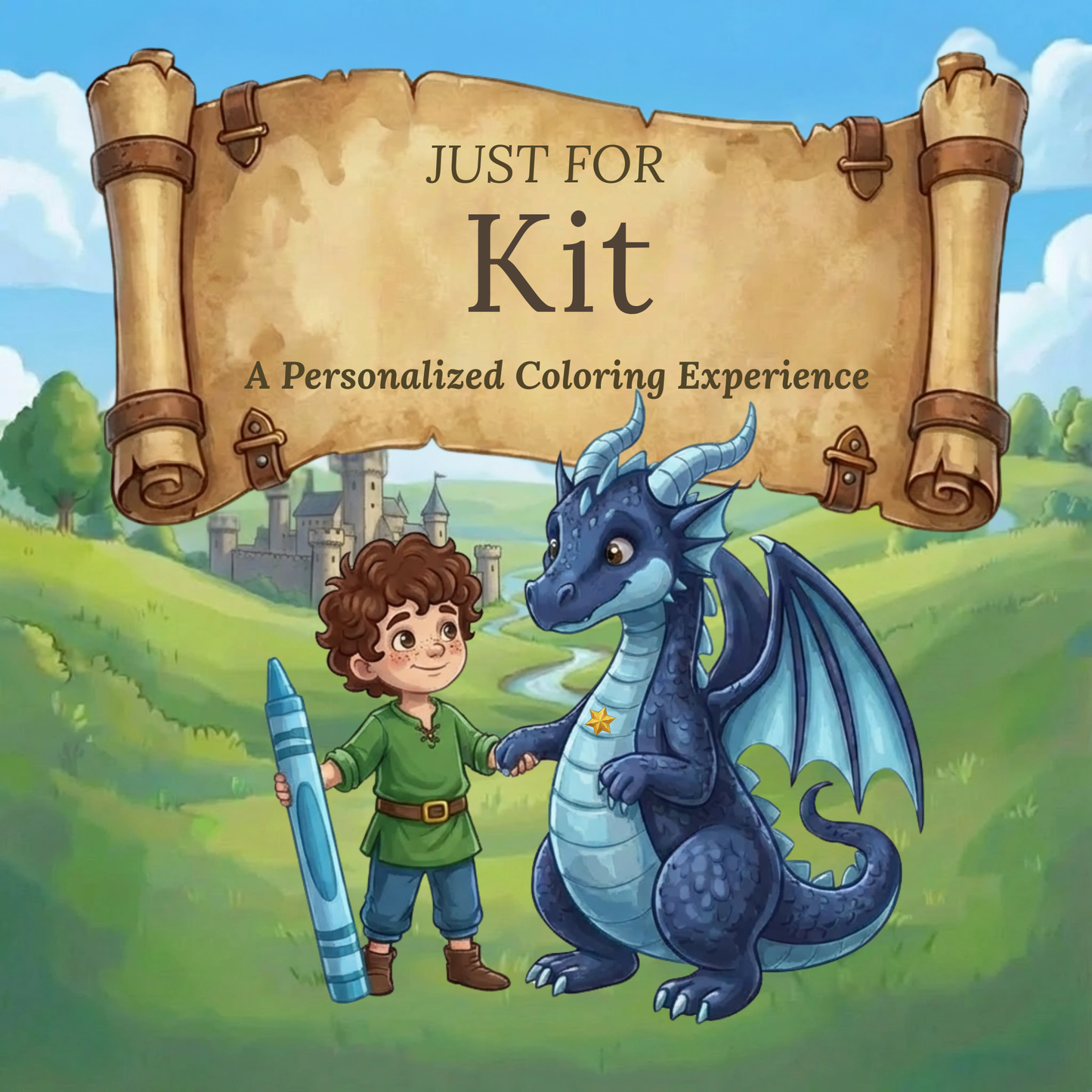 Kit Personalized Coloring Book | Ages 4-8 | L.K. Bunting