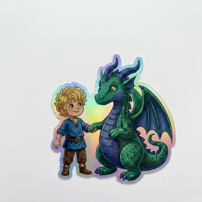 Kyrie Dragon Holographic Sticker (2.98” x 3”) for Kids