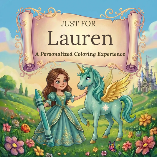 Lauren Personalized Coloring Book | Ages 4-8 | L.K. Bunting