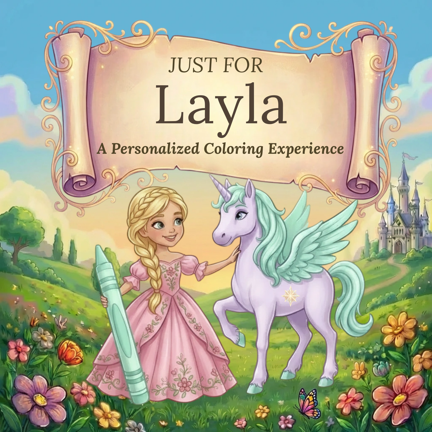 Layla Personalized Coloring Book | Ages 4-8 | L.K. Bunting