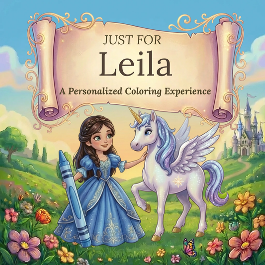 Leila Personalized Coloring Book | Ages 4-8 | L.K. Bunting