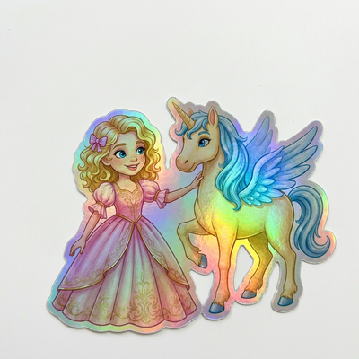 Leilani Unicorn Holographic Sticker (3.71” x 3”) for Kids