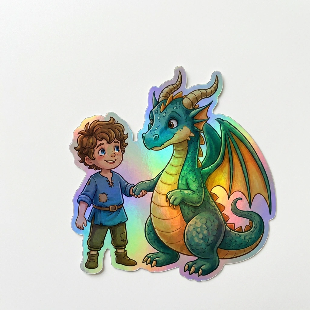 Leonardo Dragon Holographic Sticker (2.98” x 3”) for Kids