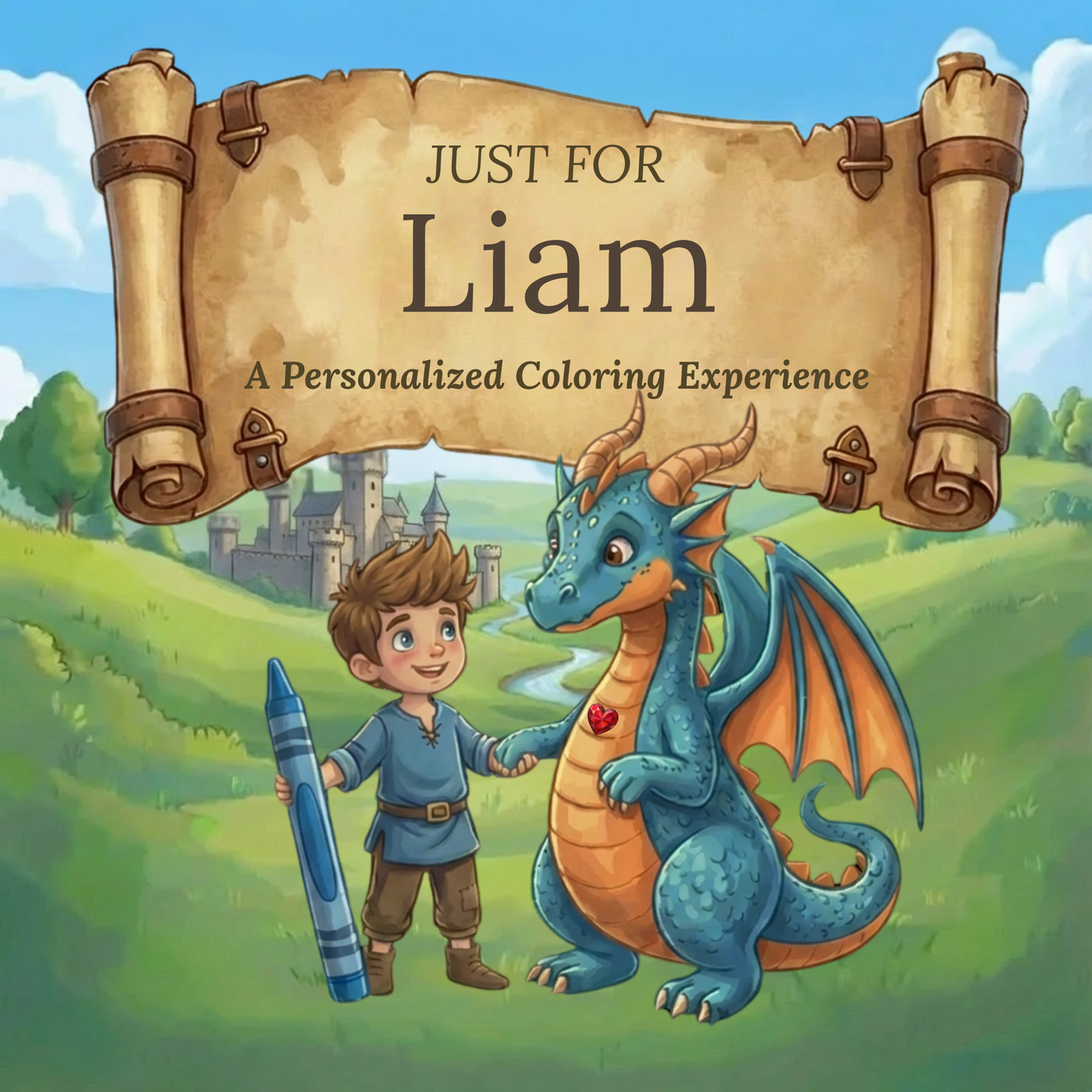 Liam Personalized Coloring Book | Ages 4-8 | L.K. Bunting