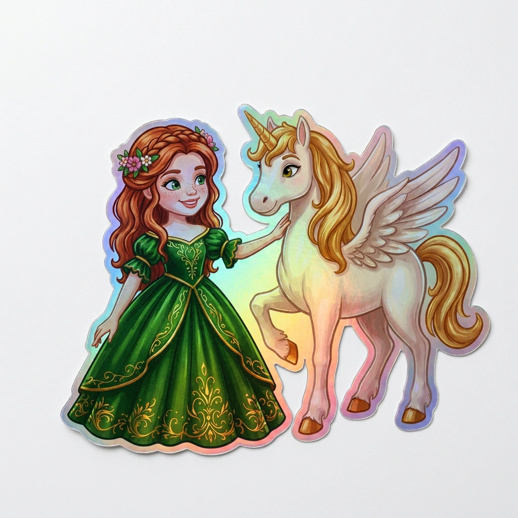 Liliana Unicorn Holographic Sticker (3.71” x 3”) for Kids