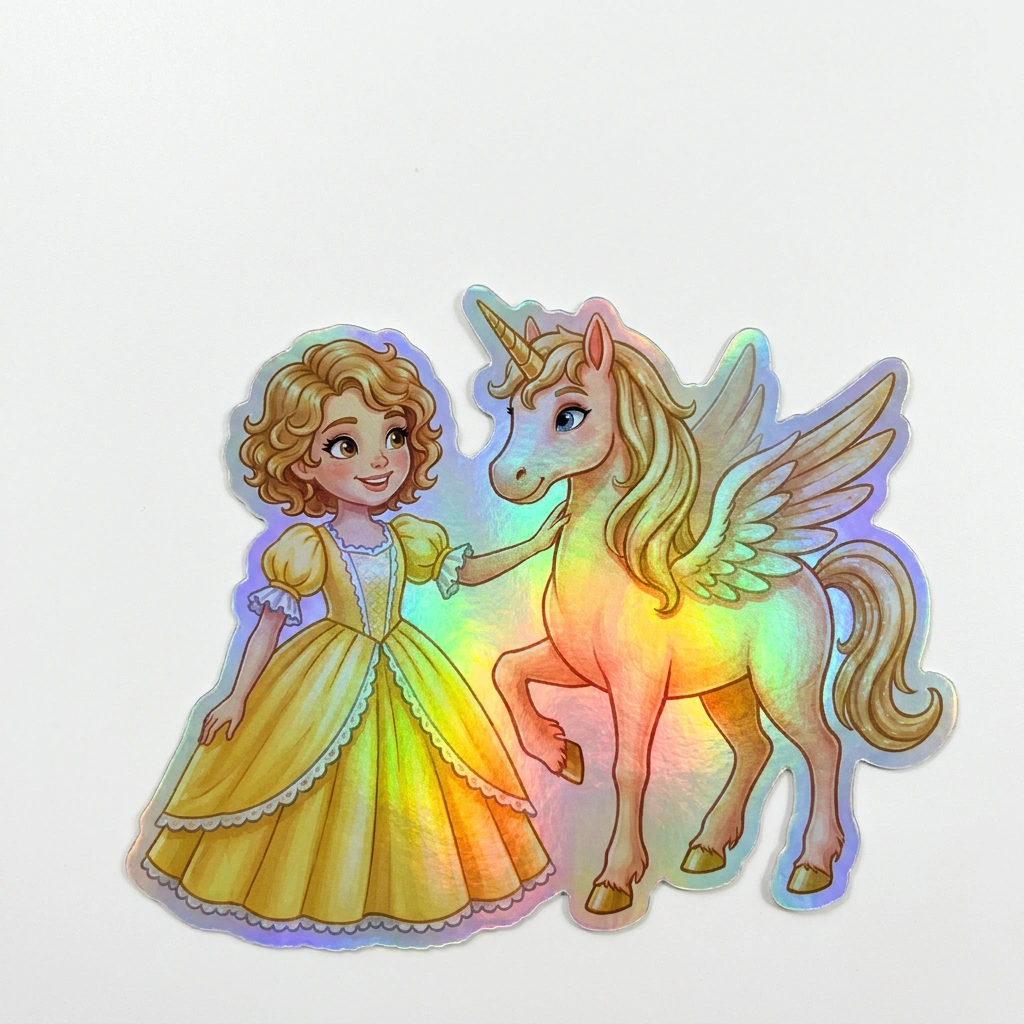 Lily Unicorn Holographic Sticker (3.71” x 3”) for Kids