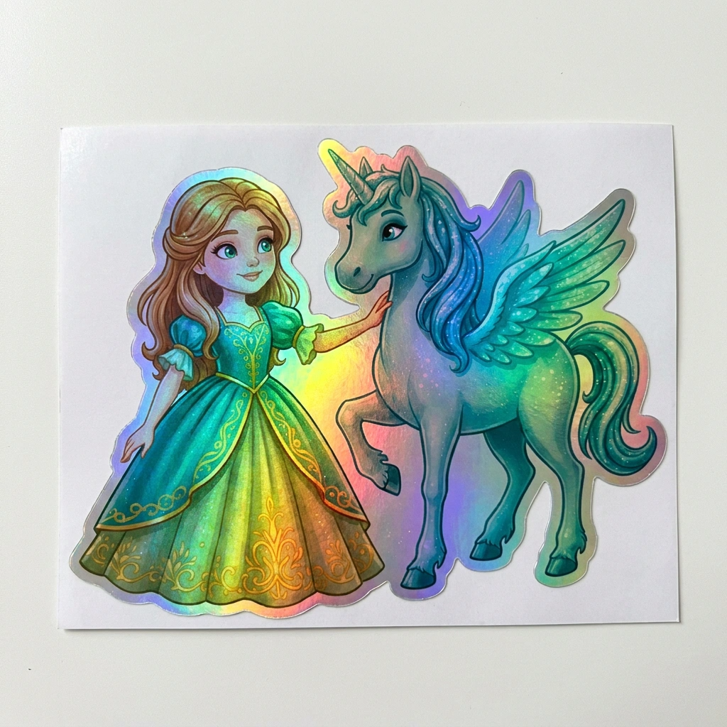 Linnea Unicorn Holographic Sticker (3.71” x 3”) for Kids