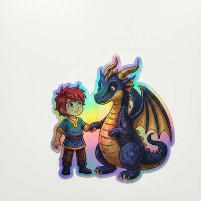 Louis Dragon Holographic Sticker (2.98” x 3”) for Kids