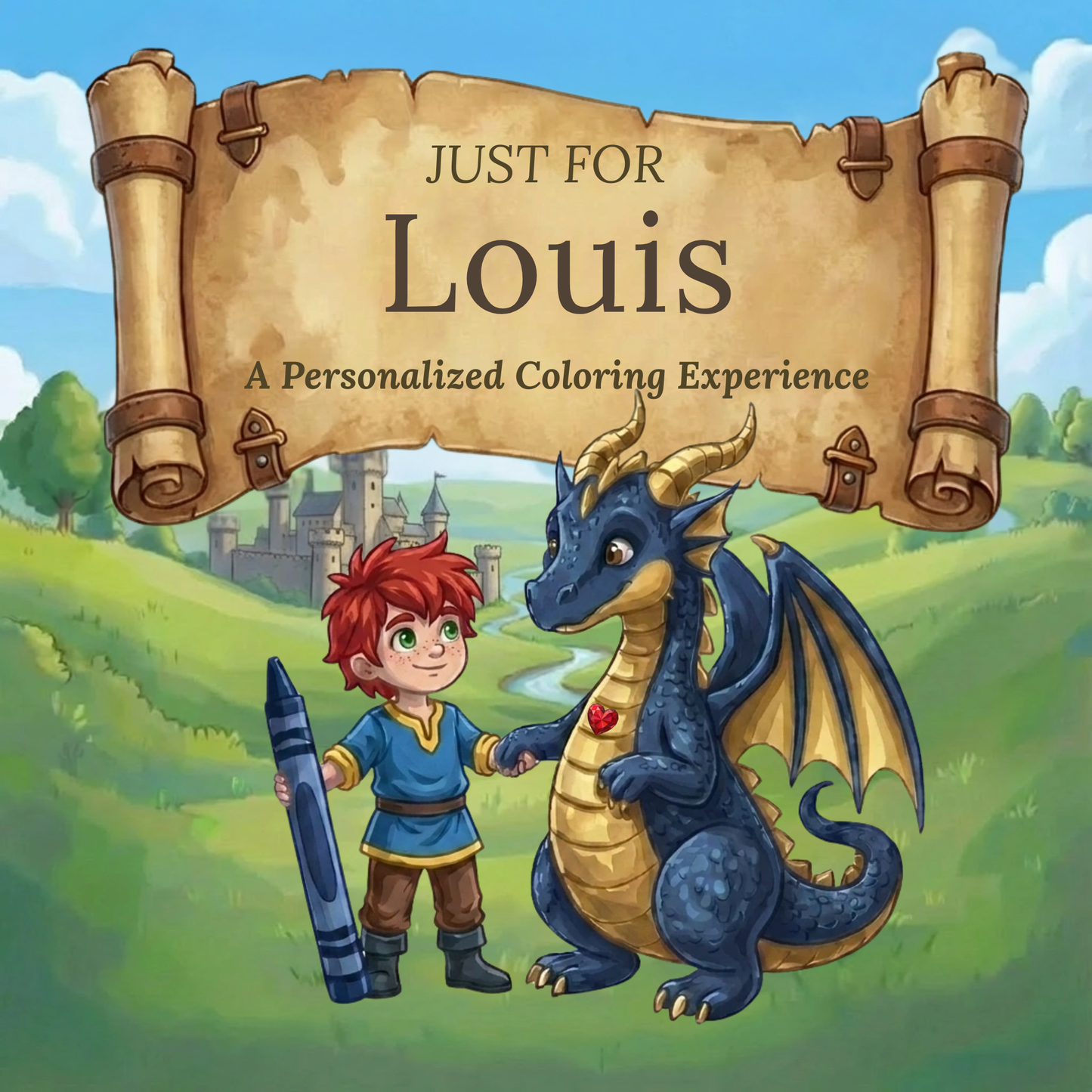 Louis Personalized Coloring Book | Ages 4-8 | L.K. Bunting