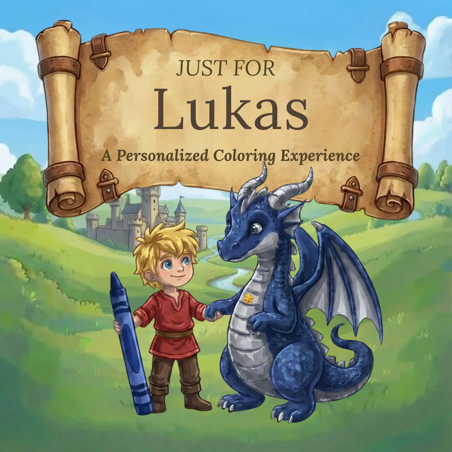 Lukas Personalized Coloring Book | Ages 4-8 | L.K. Bunting