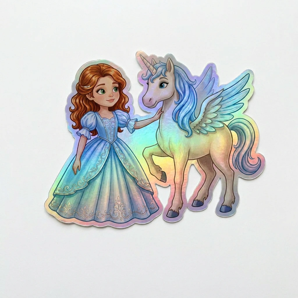 Lyla Unicorn Holographic Sticker (3.71” x 3”) for Kids