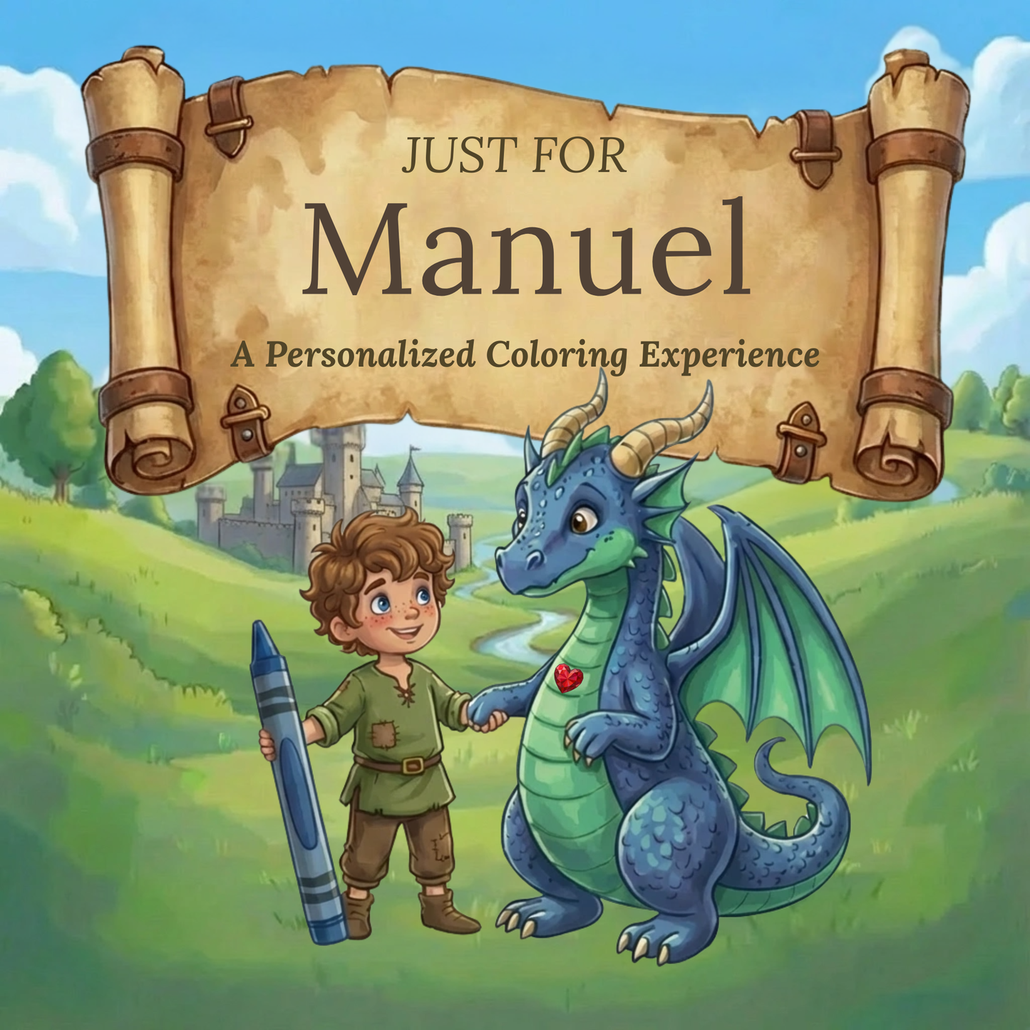 Manuel Personalized Coloring Book | Ages 4-8 | L.K. Bunting