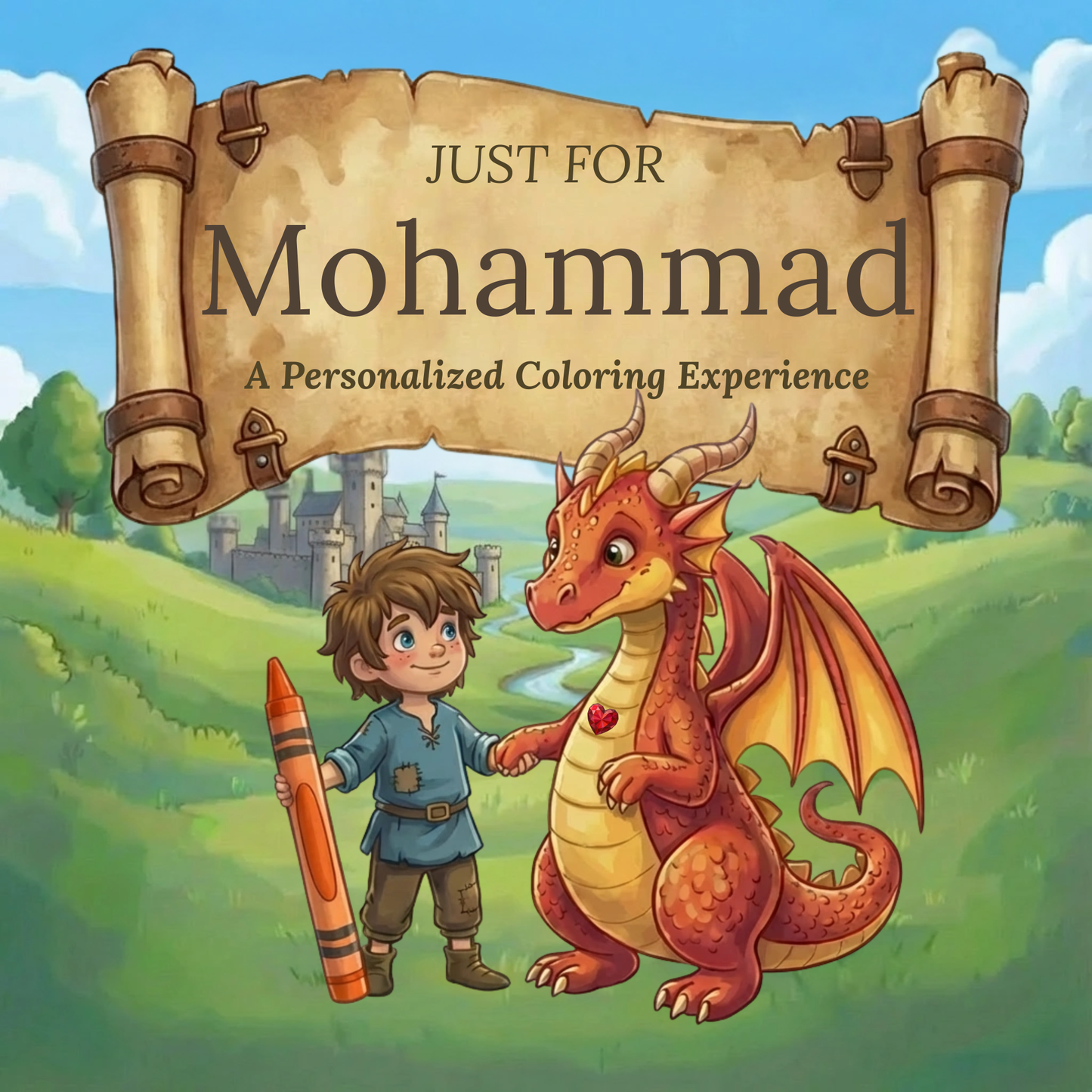 Mohammad Personalized Coloring Book | Ages 4-8 | L.K. Bunting