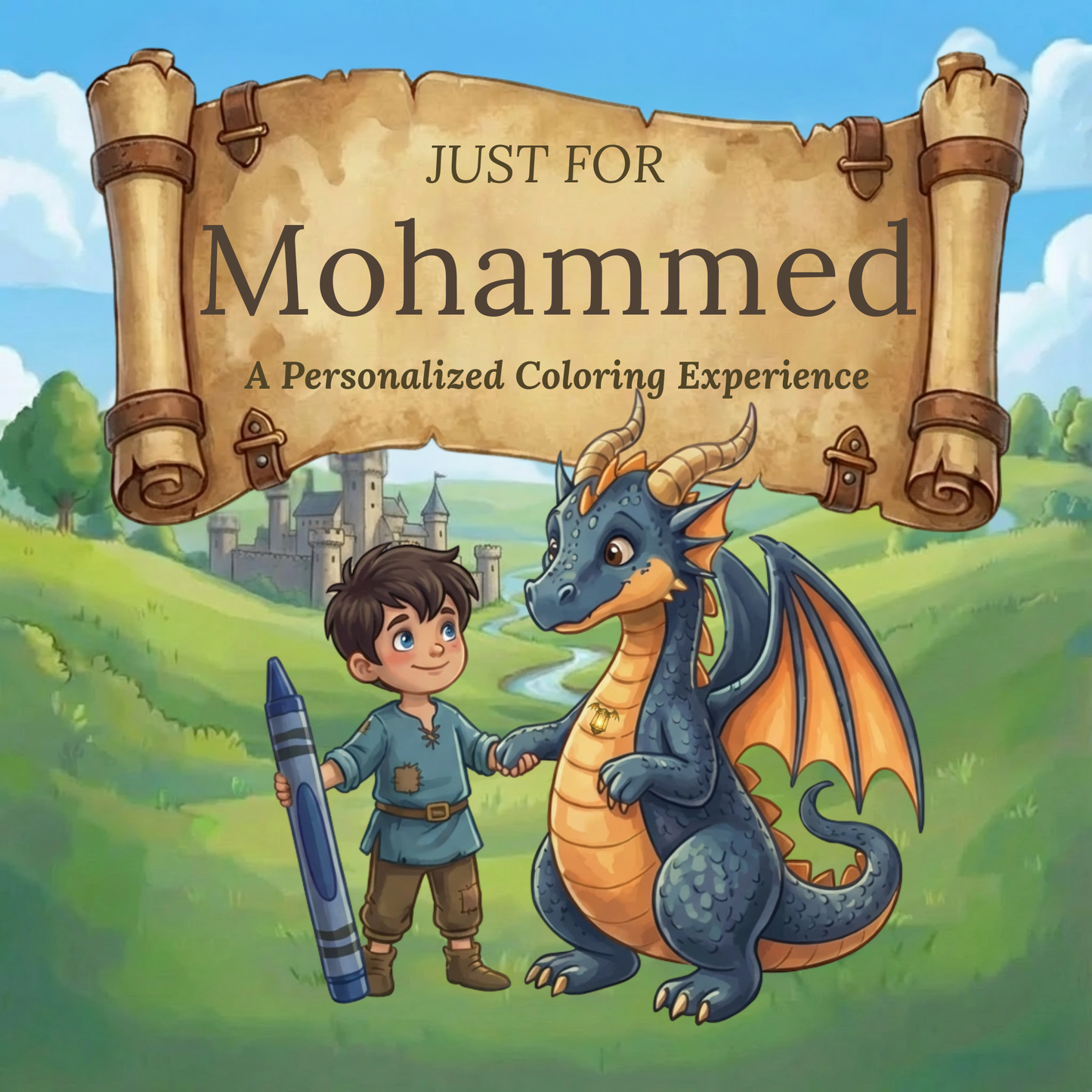Mohammed Personalized Coloring Book | Ages 4-8 | L.K. Bunting
