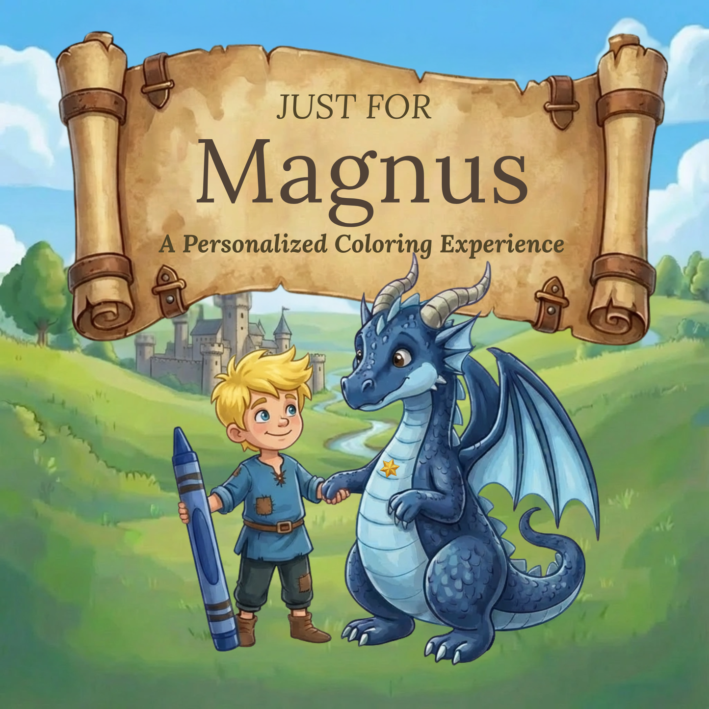 Magnus Personalized Coloring Book | Ages 4-8 | L.K. Bunting