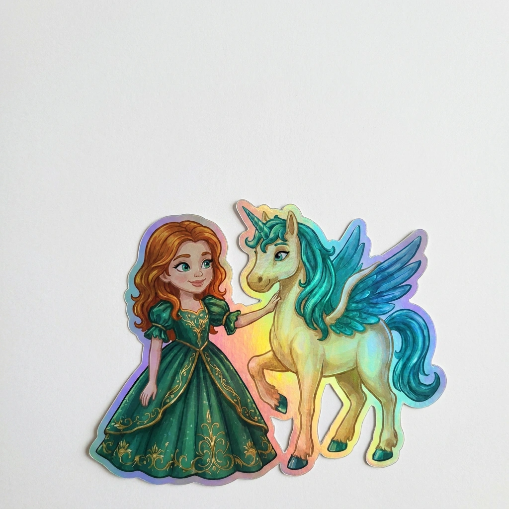 Margot Unicorn Holographic Sticker (3.71” x 3”) for Kids